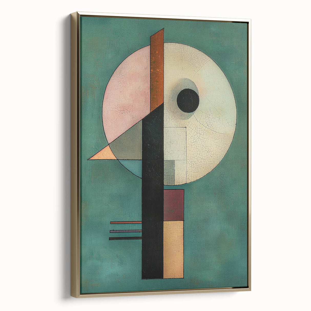 Geometric Abstract Bedroom Wall Art – Black and Green Canvas