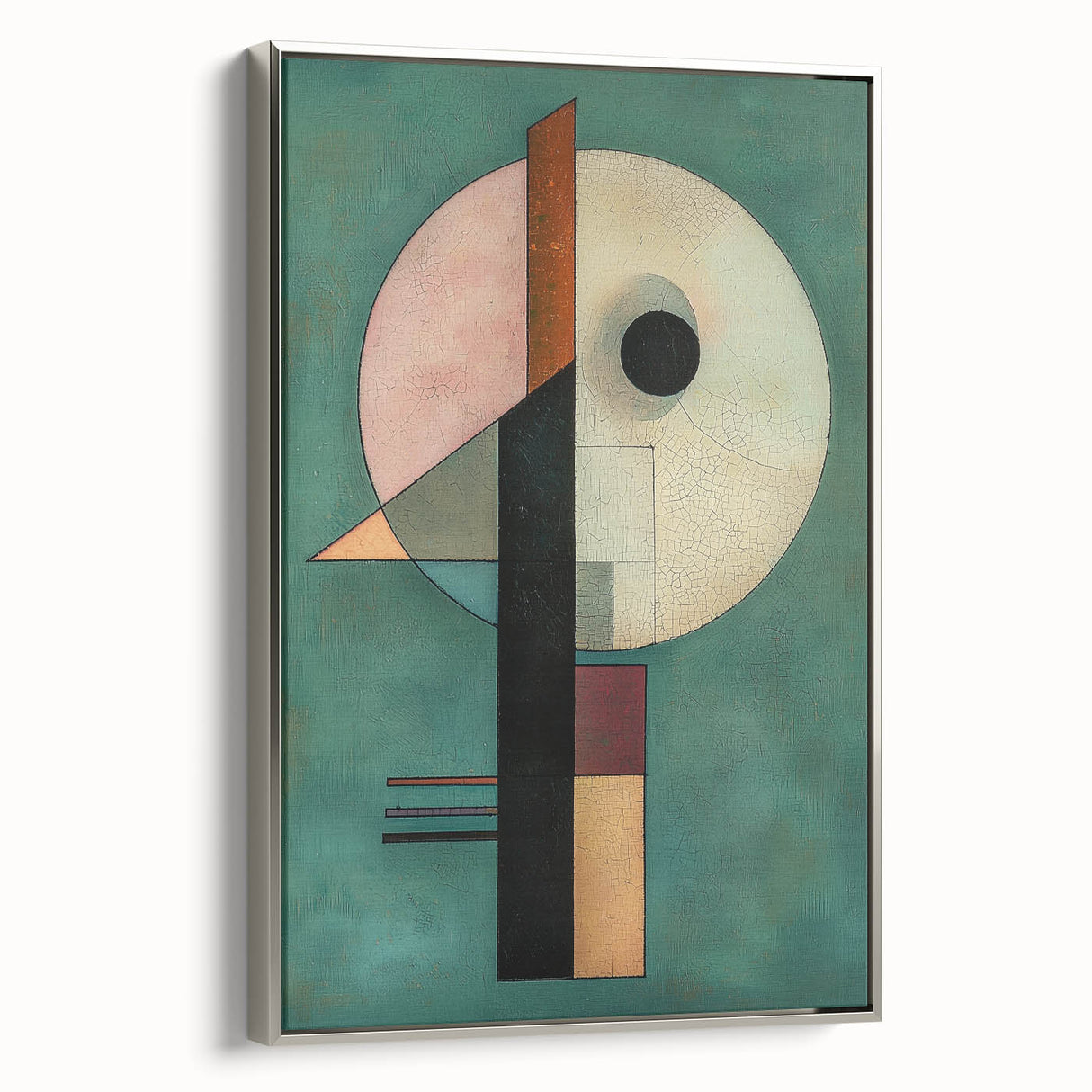 Geometric Abstract Bedroom Wall Art – Black and Green Canvas
