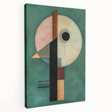 Geometric Abstract Bedroom Wall Art – Black and Green Canvas