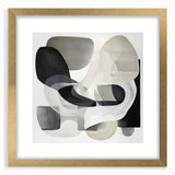 Modern Monochrome Living Room Wall Art – Abstract Black & Gray