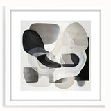 Modern Monochrome Living Room Wall Art – Abstract Black & Gray