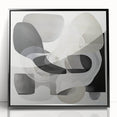 Modern Monochrome Living Room Wall Art – Abstract Black & Gray