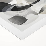 Modern Monochrome Living Room Wall Art – Abstract Black & Gray