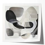 Modern Monochrome Living Room Wall Art – Abstract Black & Gray