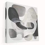 Modern Monochrome Living Room Wall Art – Abstract Black & Gray
