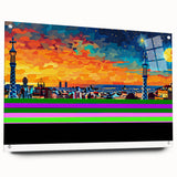 Vibrant City Skyline Office Wall Art – Modern Corporate Decor