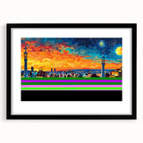 Vibrant City Skyline Office Wall Art – Modern Corporate Decor