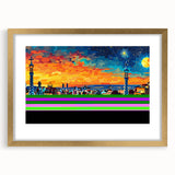 Vibrant City Skyline Office Wall Art – Modern Corporate Decor