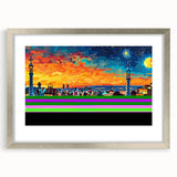 Vibrant City Skyline Office Wall Art – Modern Corporate Decor