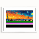 Vibrant City Skyline Office Wall Art – Modern Corporate Decor