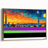 Vibrant City Skyline Office Wall Art – Modern Corporate Decor