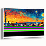 Vibrant City Skyline Office Wall Art – Modern Corporate Decor