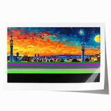 Vibrant City Skyline Office Wall Art – Modern Corporate Decor