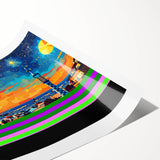 Vibrant City Skyline Office Wall Art – Modern Corporate Decor