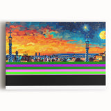 Vibrant City Skyline Office Wall Art – Modern Corporate Decor