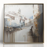 Framed abstract architecture wall art in gold acrylic, showcasing geometric patterns and elegant lines, perfect for modern decor and enhancing interior aesthetics.