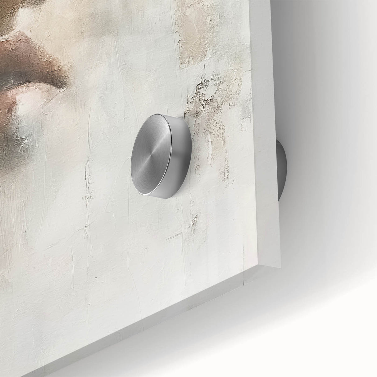 Close-up of vibrant abstract figurative wall art displayed on acrylic glass, showcasing intricate colors and fluid shapes that enhance modern interior design aesthetics.