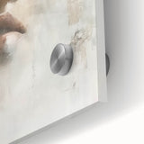 Close-up of vibrant abstract figurative wall art displayed on acrylic glass, showcasing intricate colors and fluid shapes that enhance modern interior design aesthetics.