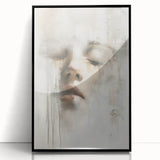 Framed abstract figurative wall art in black acrylic, showcasing dynamic shapes and textures, perfect for modern home decor. Ideal for enhancing artistic spaces.