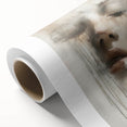 Abstract figurative wall art on rolled canvas, showcasing vibrant colors and dynamic shapes, perfect for modern home decor, presented in a protective cardboard tube.