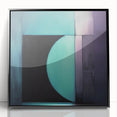 Abstract geometric framed acrylic artwork showcasing a striking black and white design with sharp angles, perfect for modern home decor or office spaces.