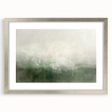 Abstract landscape wall art framed with a silver mat, showcasing vibrant colors and intricate patterns, perfect for modern home decor and interior design enhancement.