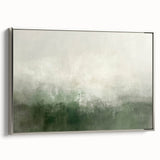 Framed canvas wall art depicting an abstract landscape design with vibrant colors and intricate textures, featuring a sleek silver frame for a modern aesthetic.