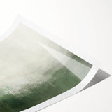 Abstract landscape wall art rolled print showcasing vibrant hues of blue, orange, and green, ideal for modern home decor, packaged securely in a cardboard tube.