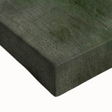 Close-up of vibrant abstract landscape wall art on stretched canvas, showcasing rich colors and intricate details, perfect for modern home decor.