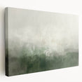 Abstract landscape wall art on stretched canvas, showcasing vibrant colors and dynamic shapes, perfect for modern home decor. Side view highlights framing details.