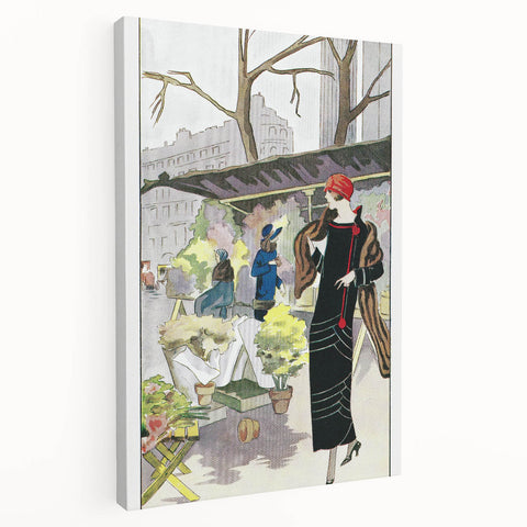Chic Art Deco Street Scene Wall Art – Vintage 1920s Fashion Illustration