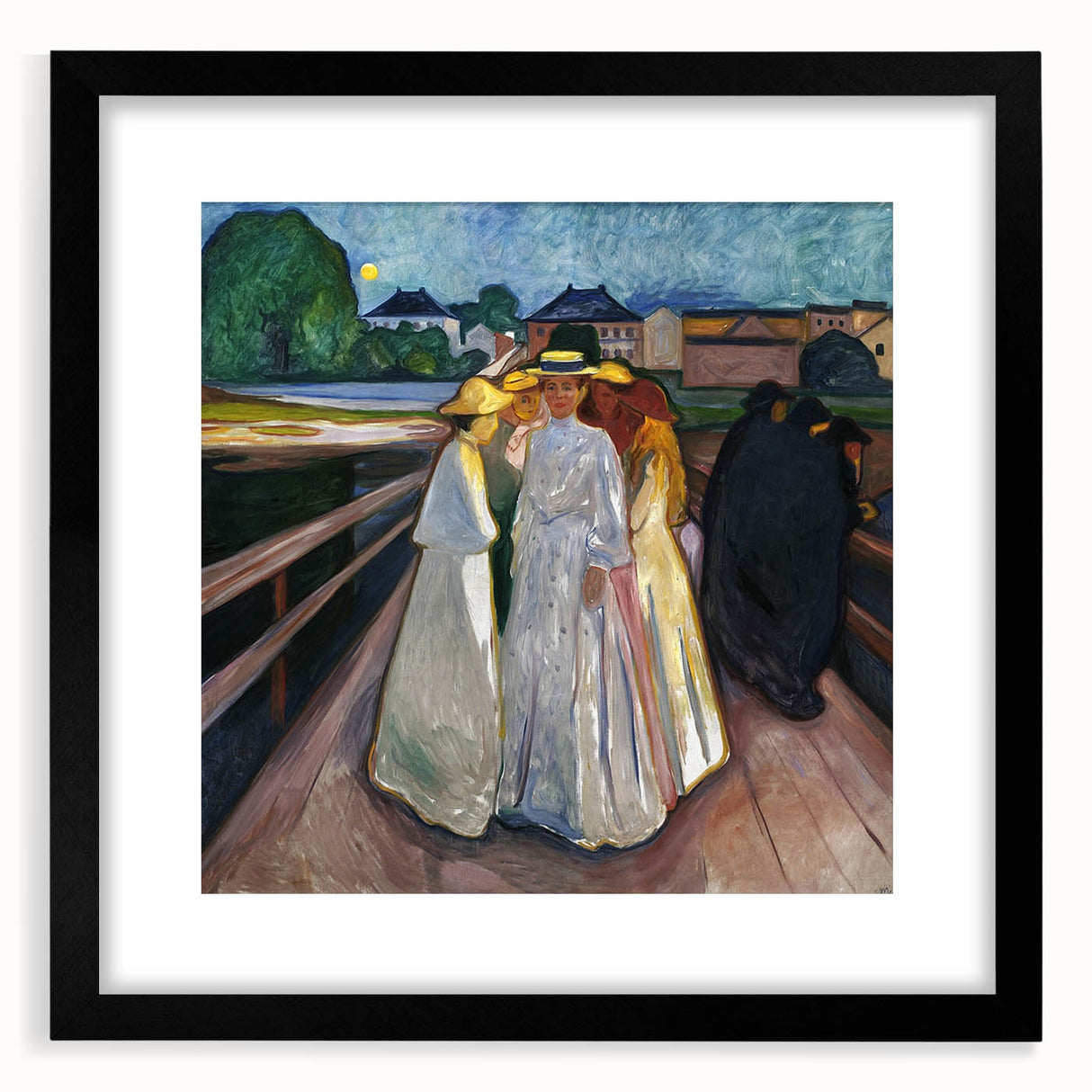 Expressionism Wall Art: On the Bridge Modern Expressionist Print