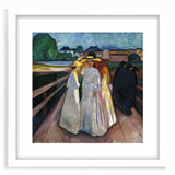Expressionism Wall Art: On the Bridge Modern Expressionist Print