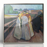 Expressionism Wall Art: On the Bridge Modern Expressionist Print