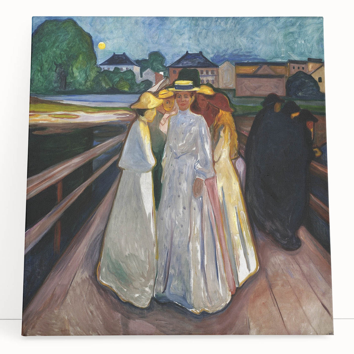 Expressionism Wall Art: On the Bridge Modern Expressionist Print