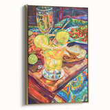 Framed canvas featuring a vintage poster art landscape with muted black and gold tones, ideal for bedroom decor.