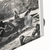 Historical Artwork - Manet's Civil War Scene, Dramatic Black & White Print