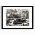 Historical Artwork - Manet's Civil War Scene, Dramatic Black & White Print