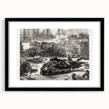 Historical Artwork - Manet's Civil War Scene, Dramatic Black & White Print