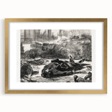 Historical Artwork - Manet's Civil War Scene, Dramatic Black & White Print