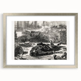 Historical Artwork - Manet's Civil War Scene, Dramatic Black & White Print