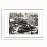 Historical Artwork - Manet's Civil War Scene, Dramatic Black & White Print
