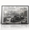 Historical Artwork - Manet's Civil War Scene, Dramatic Black & White Print