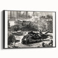 Historical Artwork - Manet's Civil War Scene, Dramatic Black & White Print