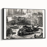 Historical Artwork - Manet's Civil War Scene, Dramatic Black & White Print