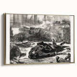 Historical Artwork - Manet's Civil War Scene, Dramatic Black & White Print