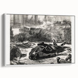 Historical Artwork - Manet's Civil War Scene, Dramatic Black & White Print