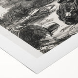 Historical Artwork - Manet's Civil War Scene, Dramatic Black & White Print