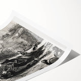 Historical Artwork - Manet's Civil War Scene, Dramatic Black & White Print