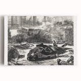 Historical Artwork - Manet's Civil War Scene, Dramatic Black & White Print